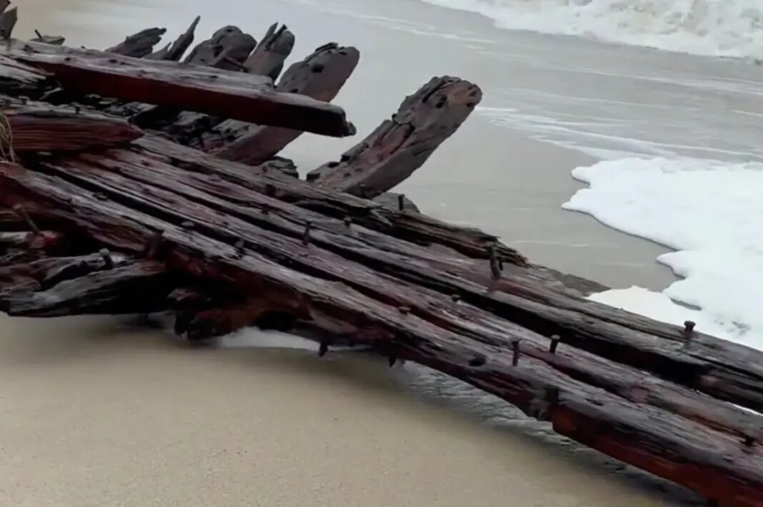 Nor'easter uncovers 19th century shipwreck Warren Sawyer on Nantucket