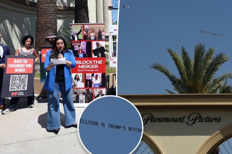 Paramount-Warner Bros. Merger Backlash Hits Streets, Skies