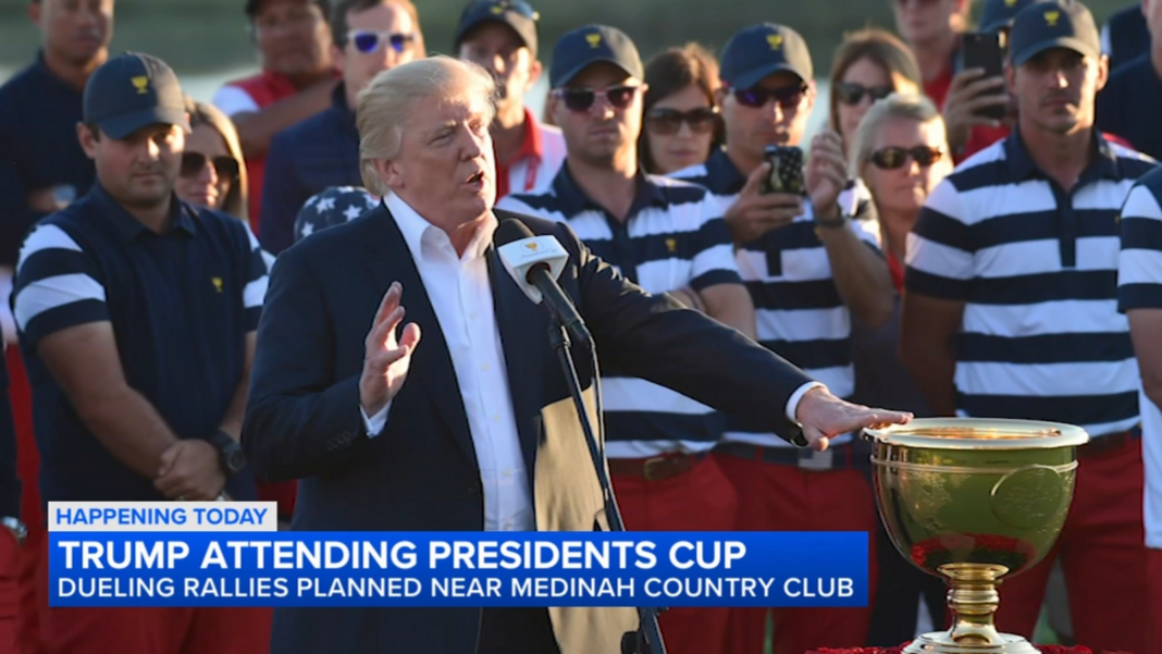 Presidents Cup 2026 Sunday: Rally, protest planned, security heightened with Donald Trump expected at Chicago O'Hare Airport
