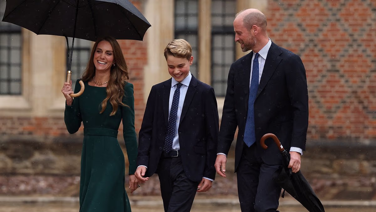 Prince George arrives for first day at Eton College with proud parents