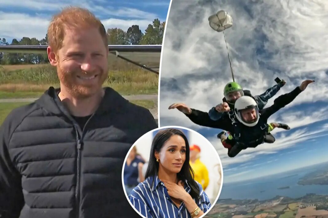 Prince Harry goes skydiving for 102-year-old WWII veteran — leaving Meghan Markle worried