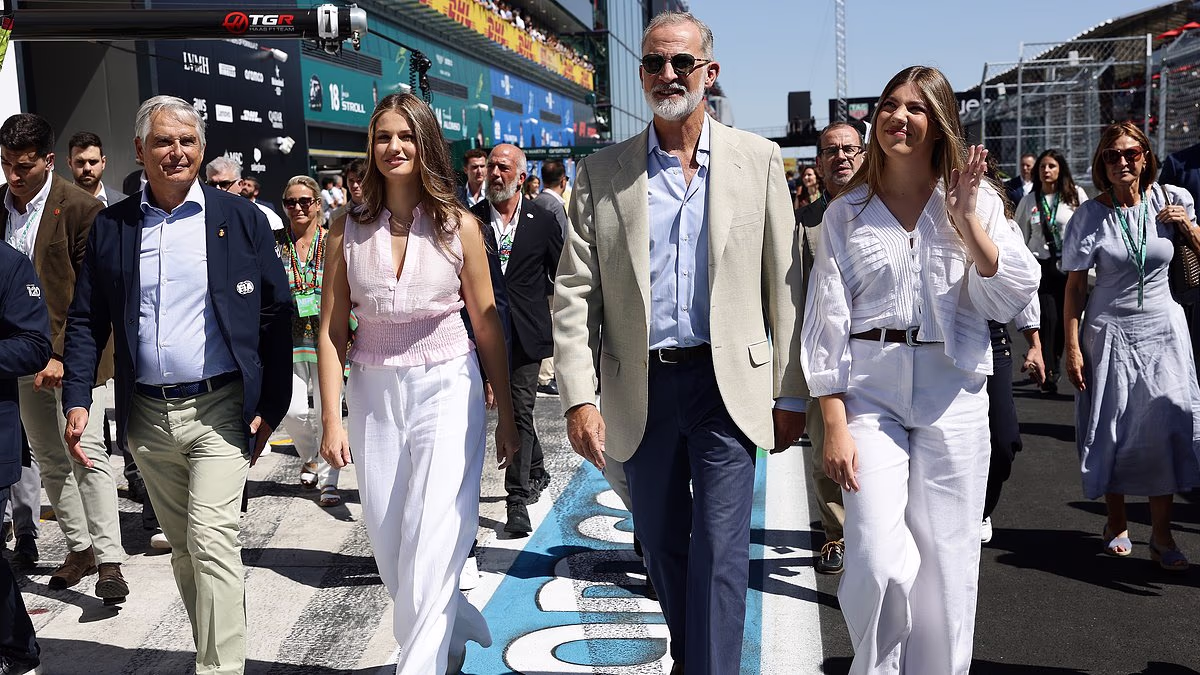 Princess Leonor and Sofía join King Felipe at Spanish Grand Prix