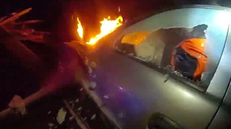 Sheriff’s Deputy Rescues Man From Fiery Crash After High-Speed Chase