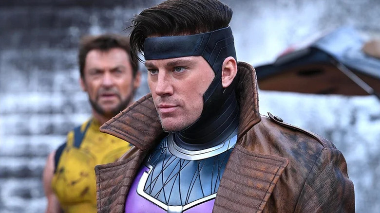 Gambit looking confident with Wolverine standing behind him in Deadpool & Wolverine
