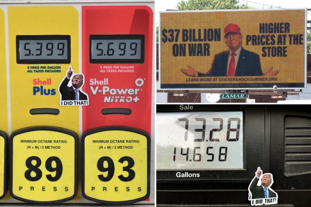 Trump 'I did that' stickers pop up on gas pumps, four years after Biden got the same treatment