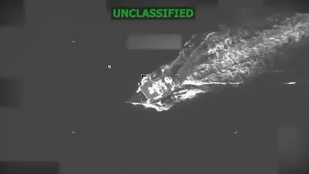 Video released by U.S. Southern Command shows a suspected narco-trafficking vessel erupting into a fireball during a U.S. military strike in the Caribbean.