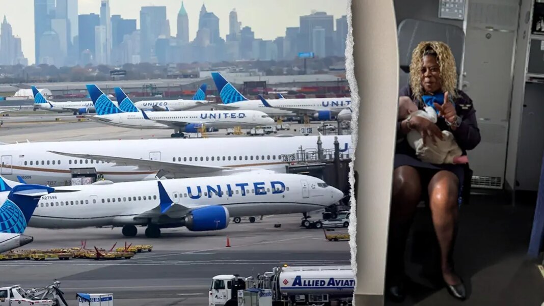 United flight attendant makes quick save, catching baby that was about to fall from 'exhausted' mom's lap