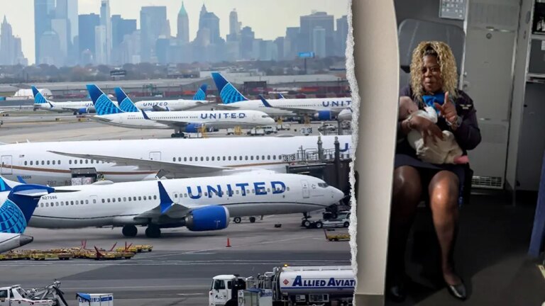 United Flight Attendant Catches Baby Slipping From Exhausted Mother’s Lap