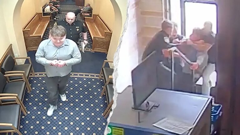 Video: Handcuffed Inmate Punches Deputy in Courthouse Escape Attempt