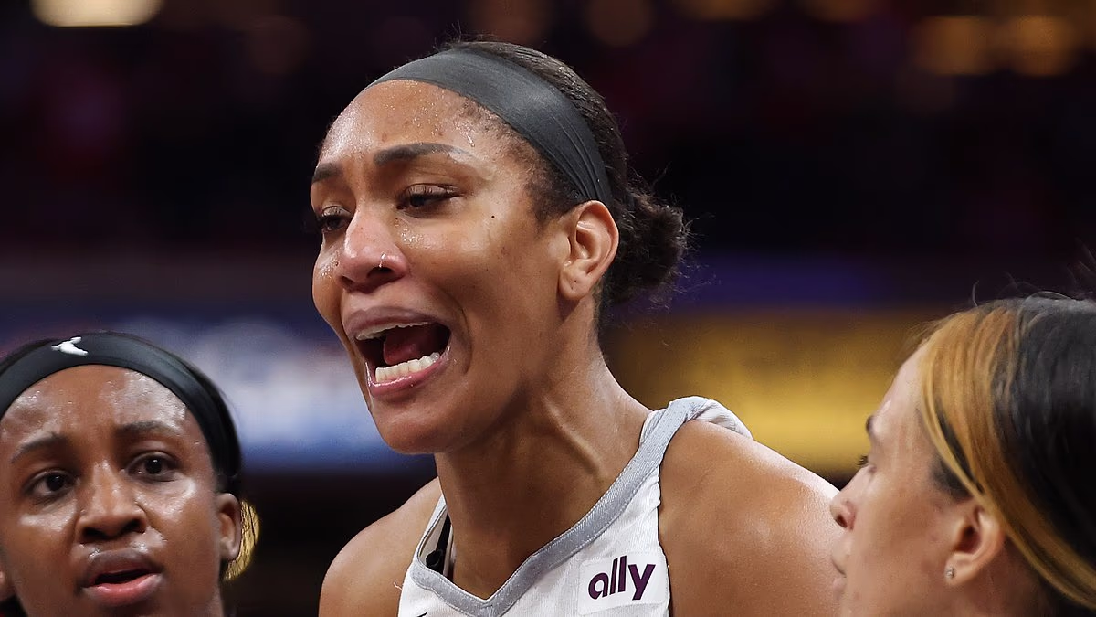 WNBA superstar A'ja Wilson screams at fan in explosive courtside confrontation before man is escorted out of Aces' heated loss to Fever