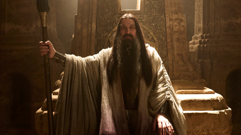 The Dark Wizard on a stone throne in 