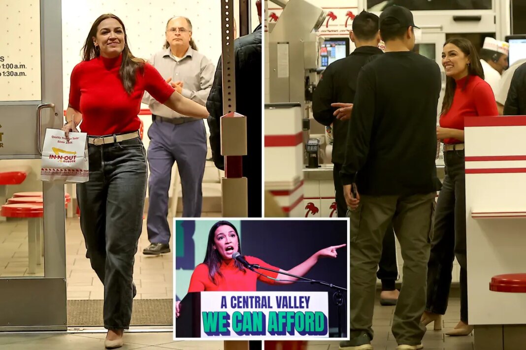 AOC stops by In-N-Out burger during California campaign trip