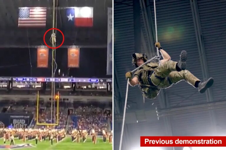 Air Force Commando Crashes to the Ground From 170-Foot Height at UTSA Game