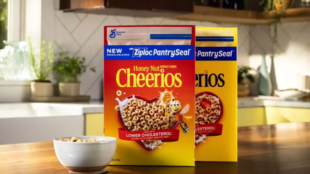 Cheerios adds resealable bag to cereal boxes