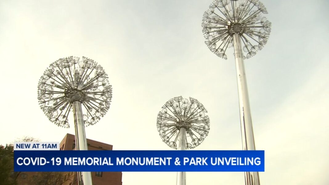 Chicago unveils COVID-19 memorial monument and park in Illinois Medical District