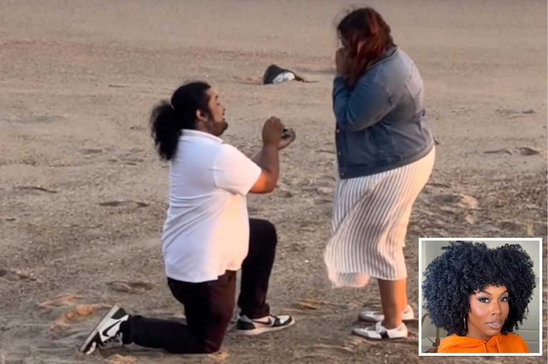 Couple’s Malibu beach wedding engagement brings social media to tears