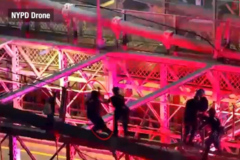 Drone Footage Shows Police Shoot Knife-Wielding Man on Brooklyn Bridge