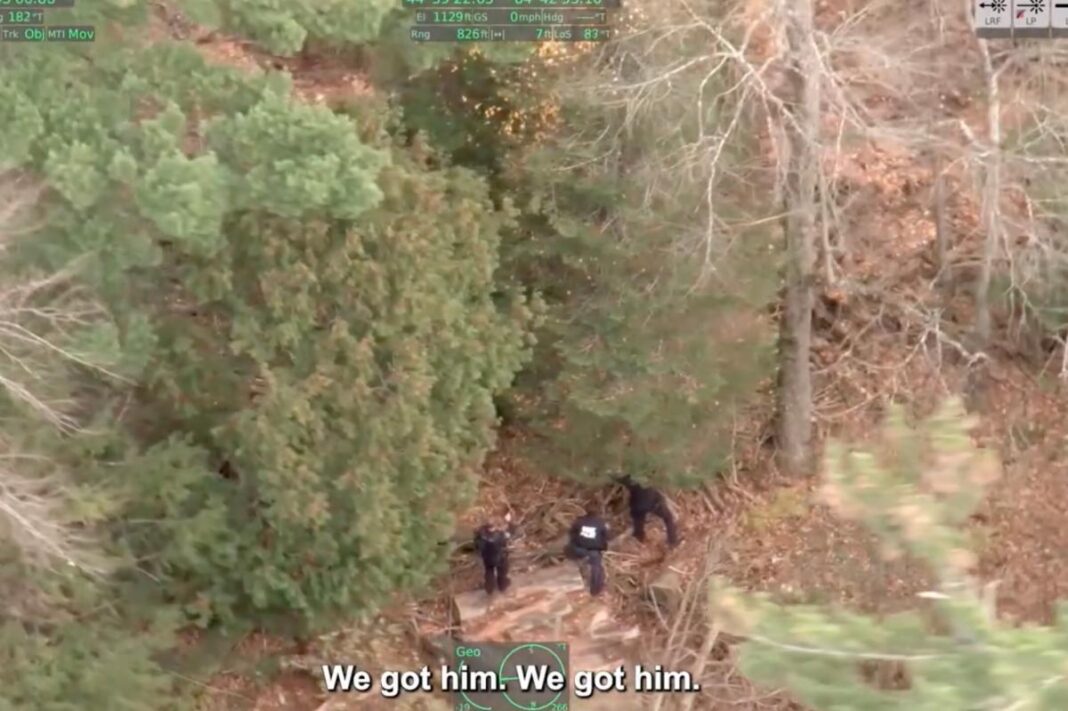 Drone footage captures wild moment escaped prison inmate is caught by police: 'We got him'