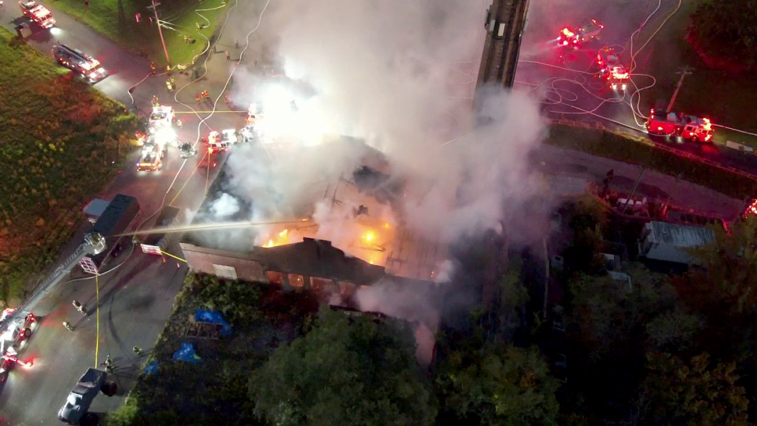 Firefighters save historic 'Godfather' church from raging NYC warehouse blaze