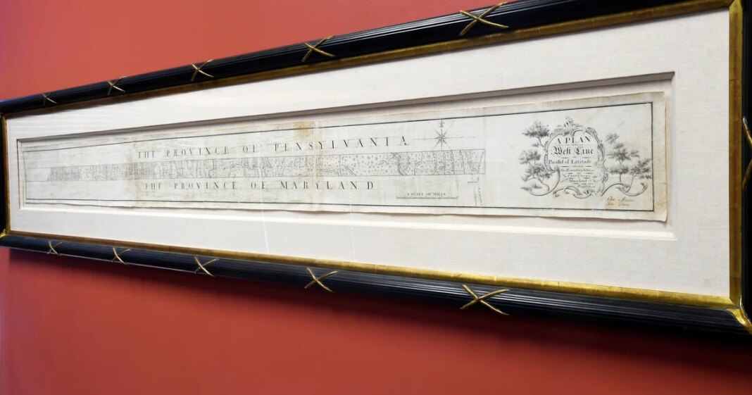First map of U.S. Mason-Dixon Line going up for auction