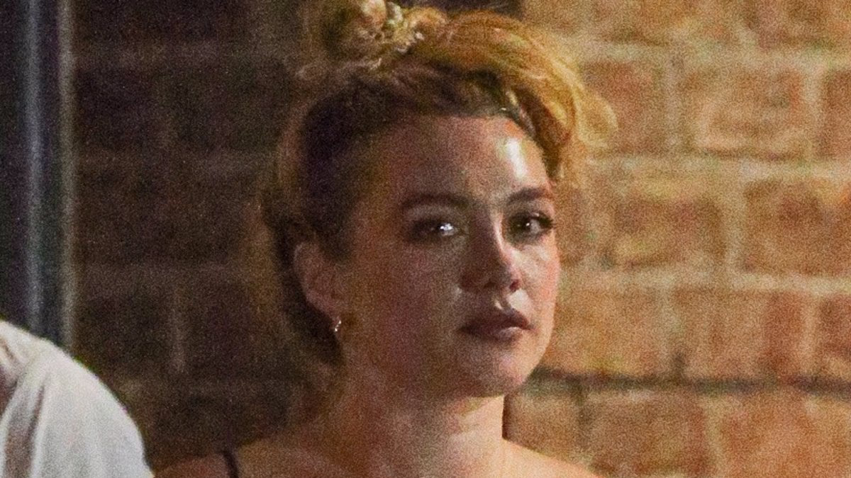 Florence Pugh wears red corset and jeans in New York