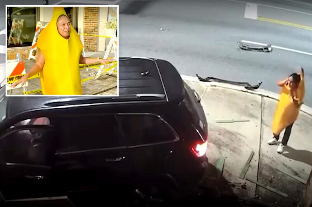 Florida woman goes viral for reporting crash while in banana costume