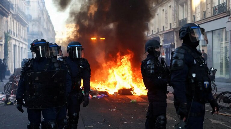 Macron Blames France Protests on ‘Ultra-Left Groups’ Seeking to Bring Down the Republic