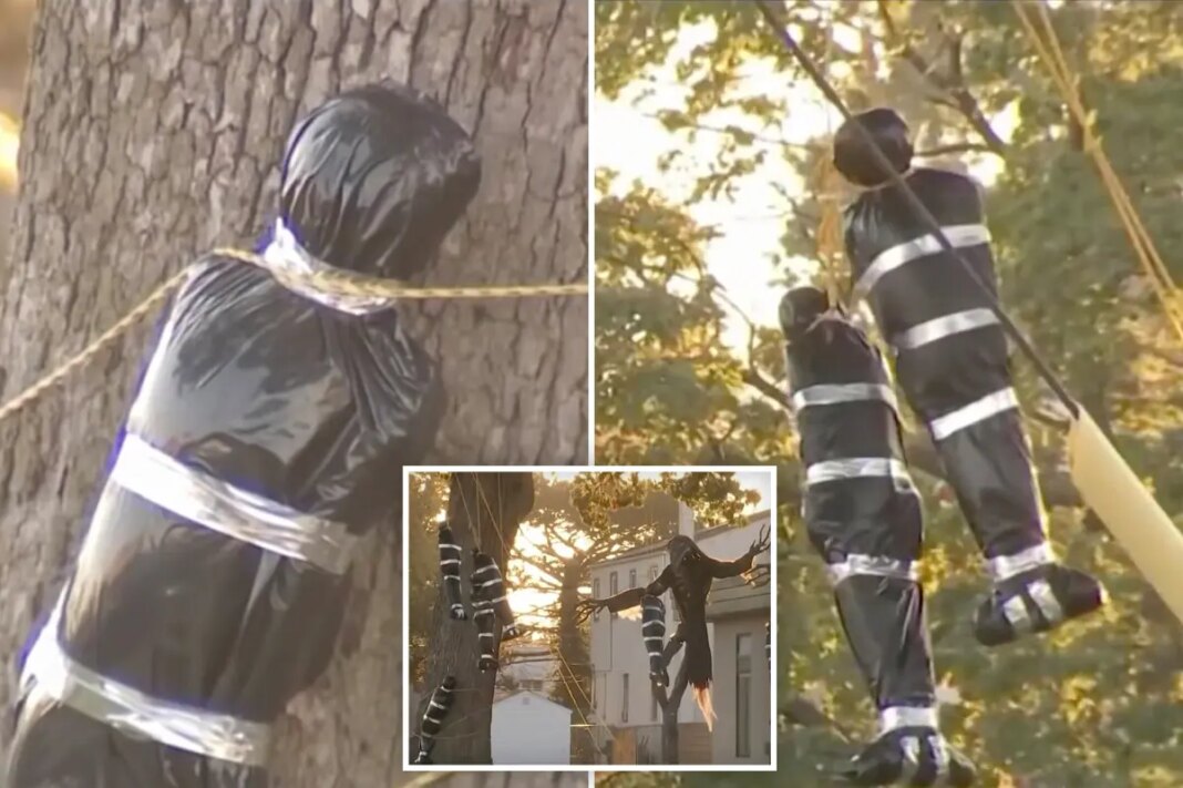 Halloween decorations of hanging bodies outside Pa. home draws lynching comparisons