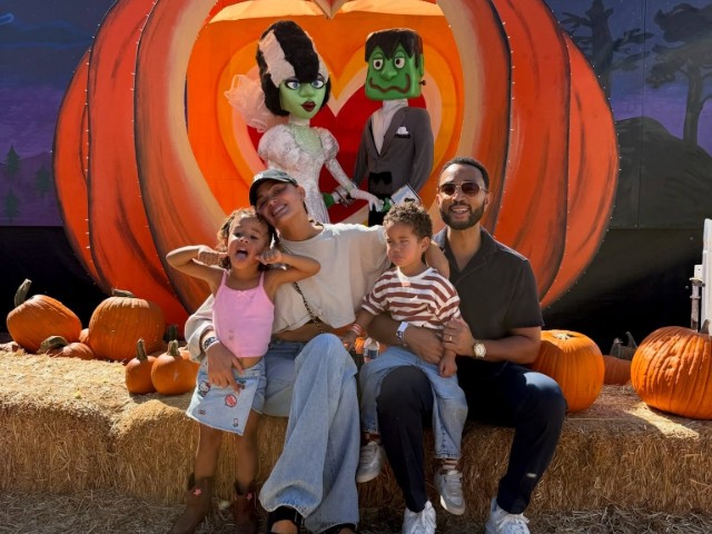 JOHN LEGEND AND CHRISSY TEIGEN HIT THE PUMPKIN PATCH WITH THEIR YOUNGEST KIDS