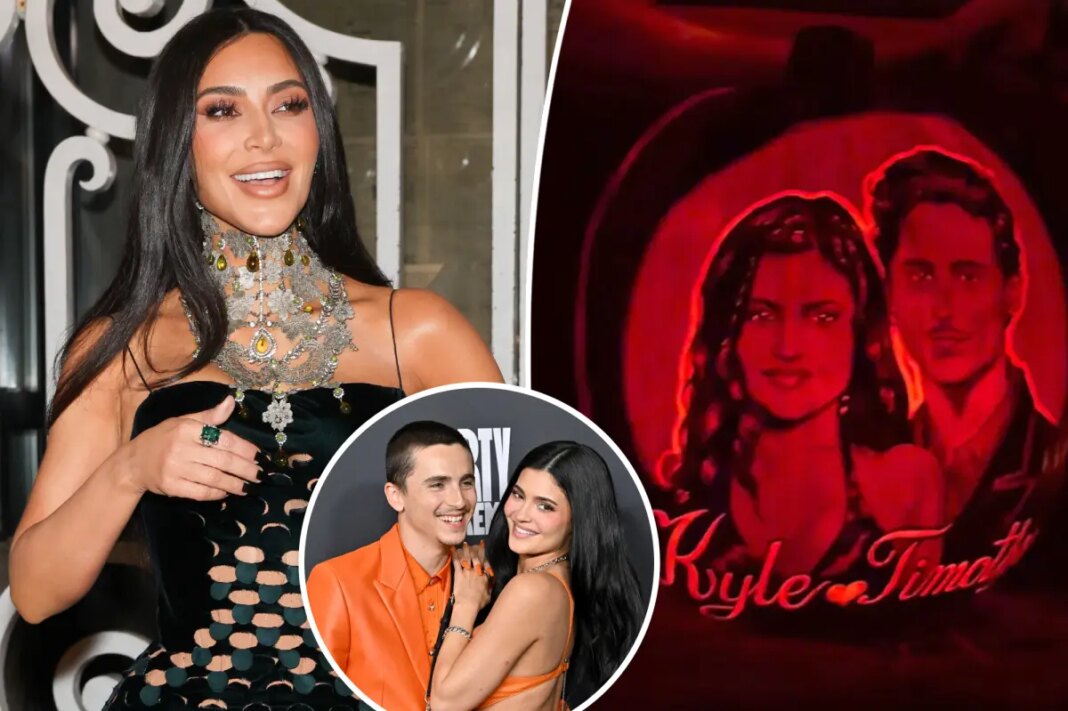 Kim Kardashian’s pumpkin portrait of Kylie Jenner, Timothée Chalamet features hilarious typo