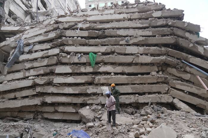 Many feared trapped as a tall building collapses in Kenya