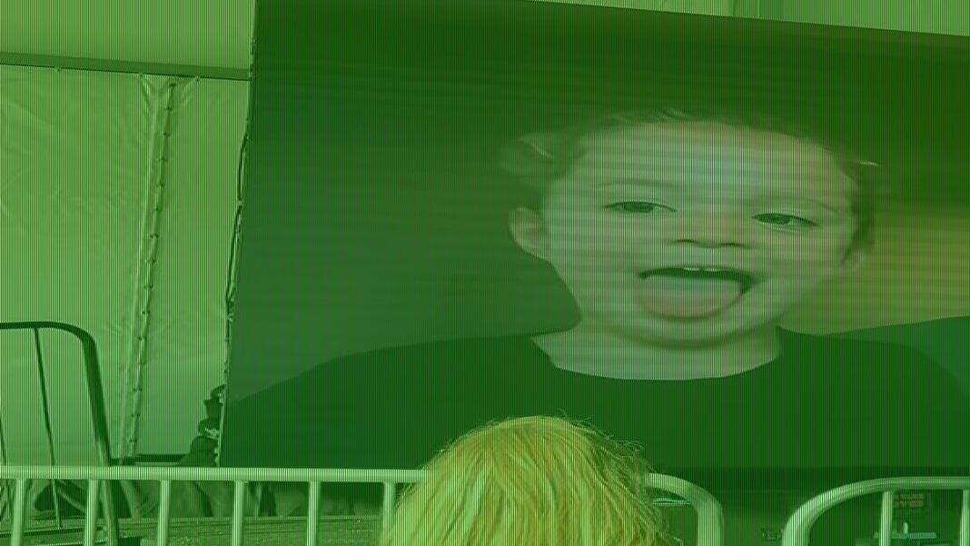 Moment Elon Musk is joined by daughter Azure, 4, on livestream event