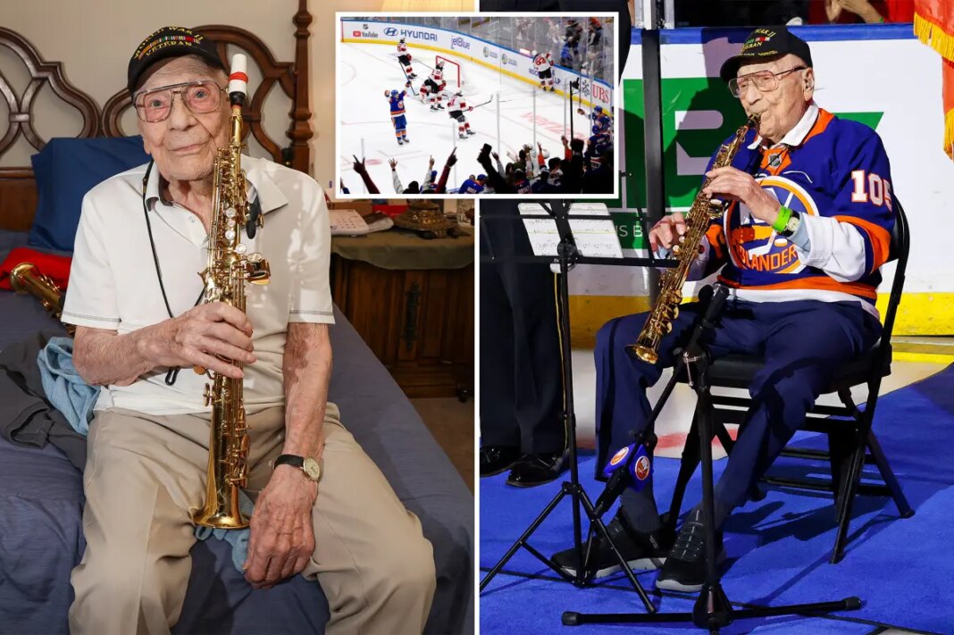 New York Islanders welcome back beloved 105-year-old WWII vet Dominick Critelli to play national anthem