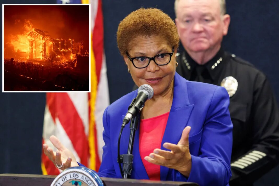 Ousted LA fire chief seeks Karen Bass deposition over Palisades fire