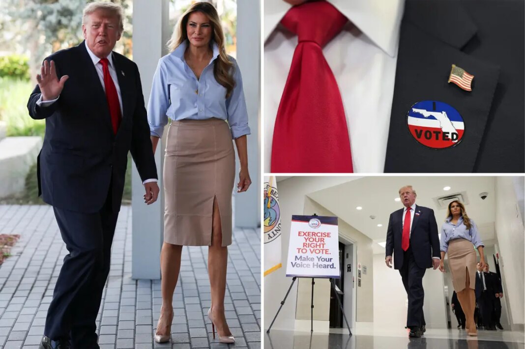 President Trump and first lady Melania Trump cast ballots by voting early in West Palm Beach Saturday