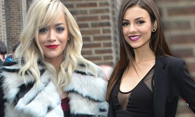 Rita Ora and Victoria strike pretty poses after the DKNY Fashion Show