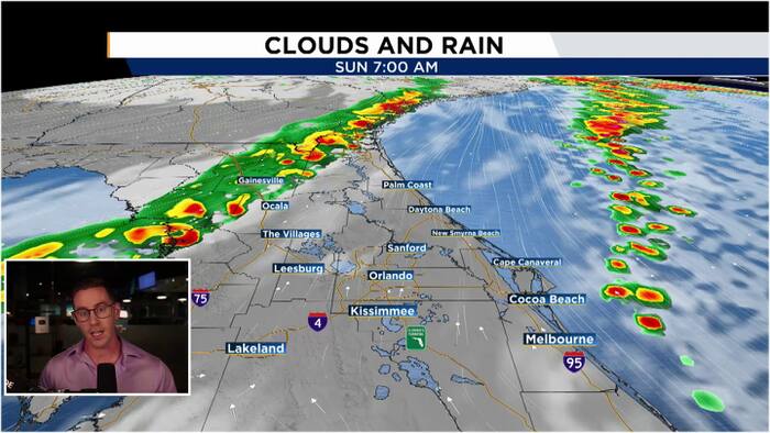 Scattered storms for Sunday before dry air returns