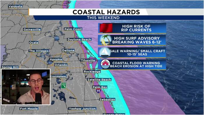 Strong wind gusts, dangerous surf, and speedy showers continue for Sunday Funday