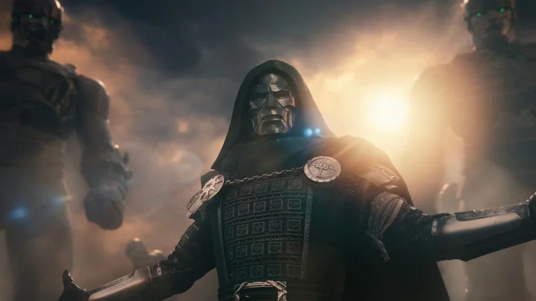 Doctor Doom with a pair of large Sentinels in Avengers: Doomsday