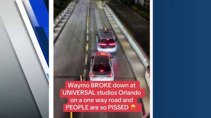 Viral video shows stopped Waymo near Universal as service expands in Orlando
