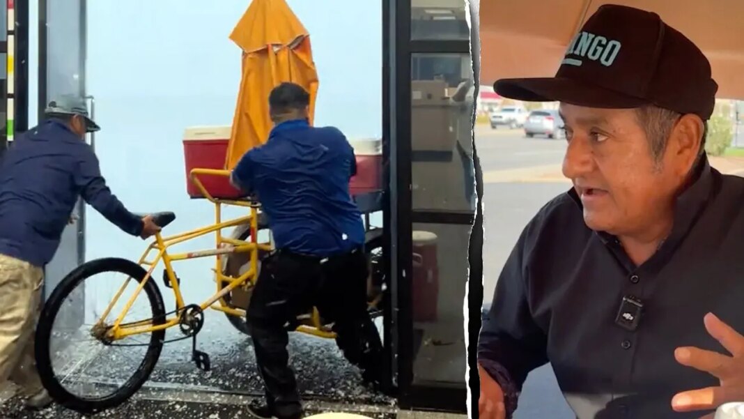 WATCH: Phoenix bank employees rescue food vendor during severe Arizona storm in viral video